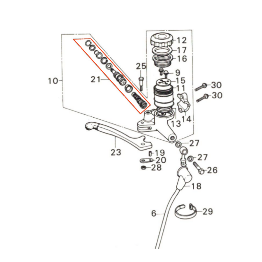 Frein - Maitre cylindre - Avant - kit de reparation - GL1000 (gl1) - 45530-371-005