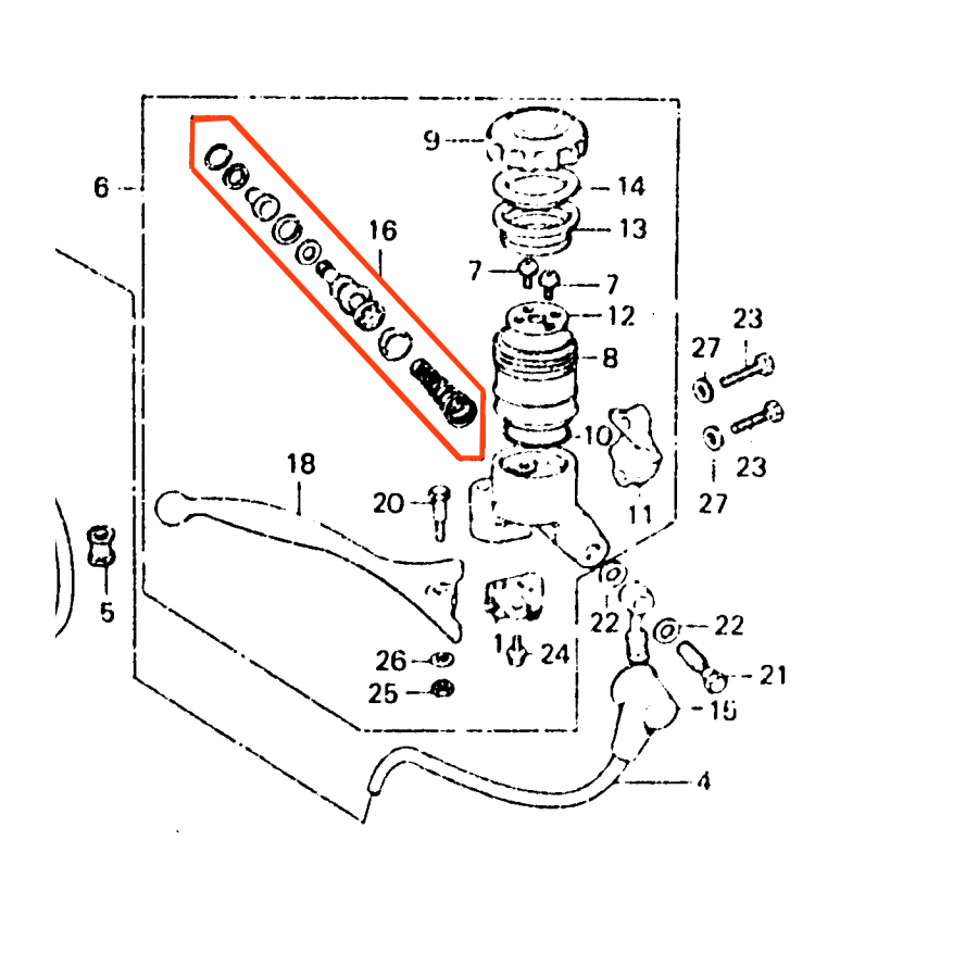 Frein - Maitre cylindre avant - kit de reparation - 45530-410-305 - CB750F2(77-78) - GL1000(78-79)