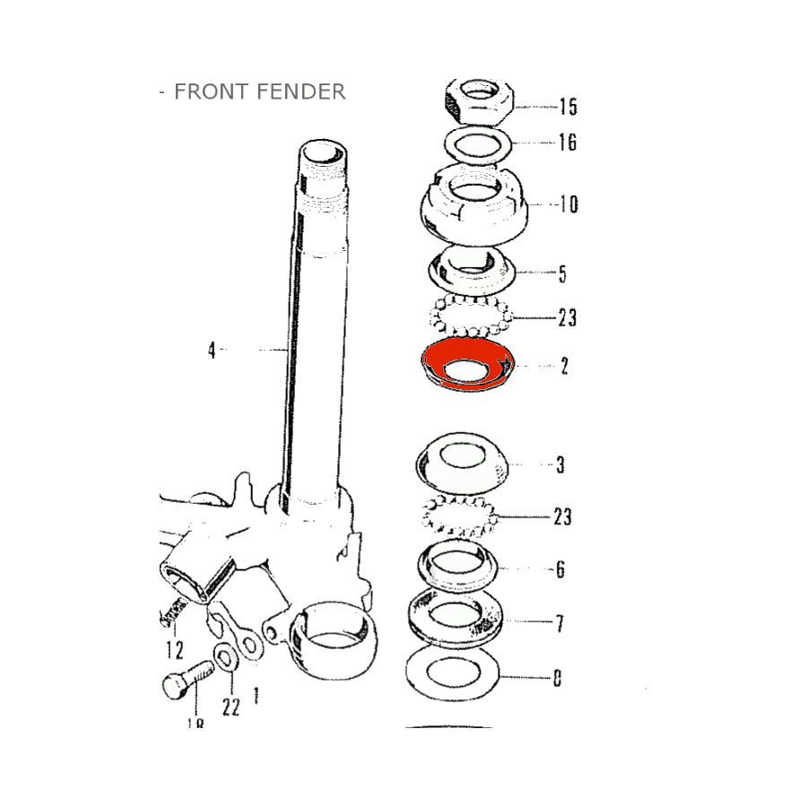 Direction - Bague - Cuvette - Roulement de direction - 50301-200-315 - 50301-268-000