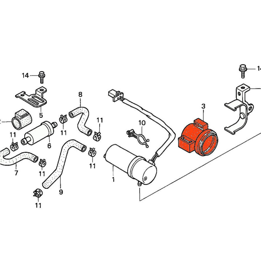 Pompe a essence - Caoutchouc de fixation - CBR900, ... - 16711-KAF-305