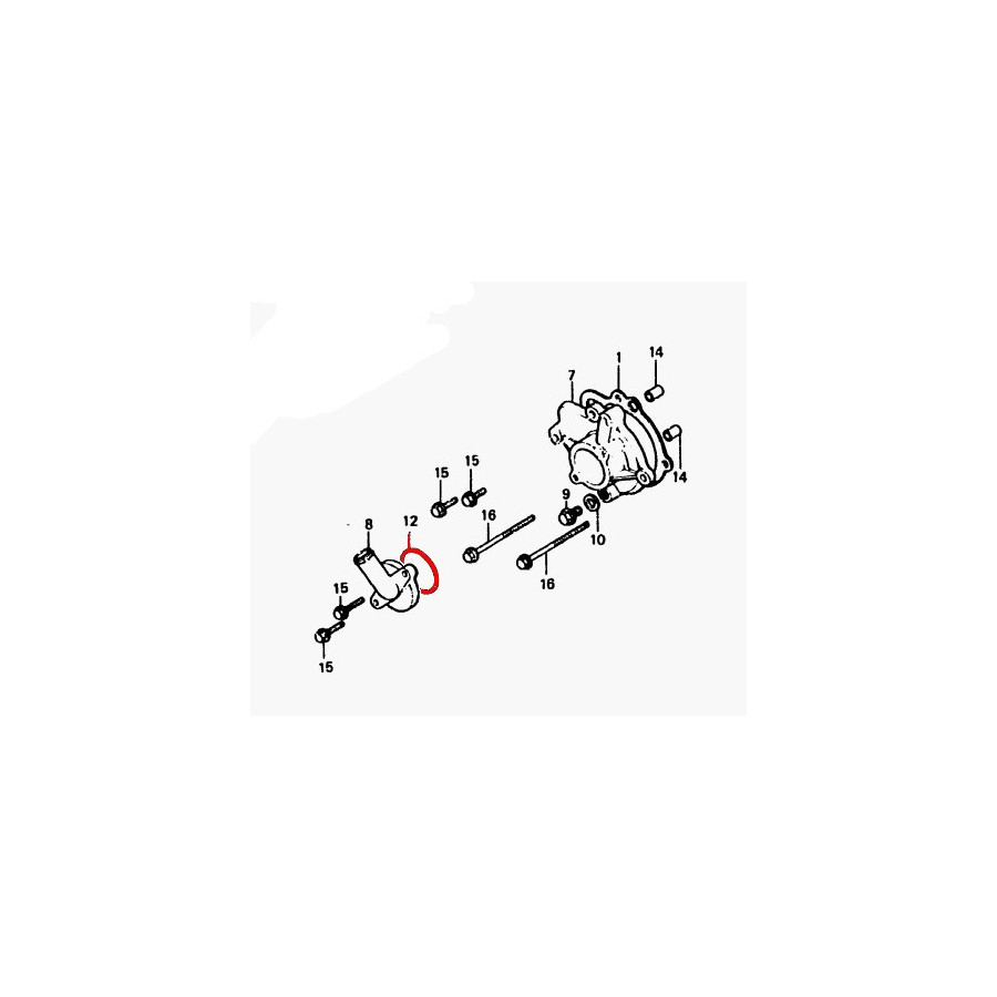 Circuit d'eau - Joint de coude - pompe  - 46.00 x2.00 mm - (x1) - GL1000-GL1100-GL1200