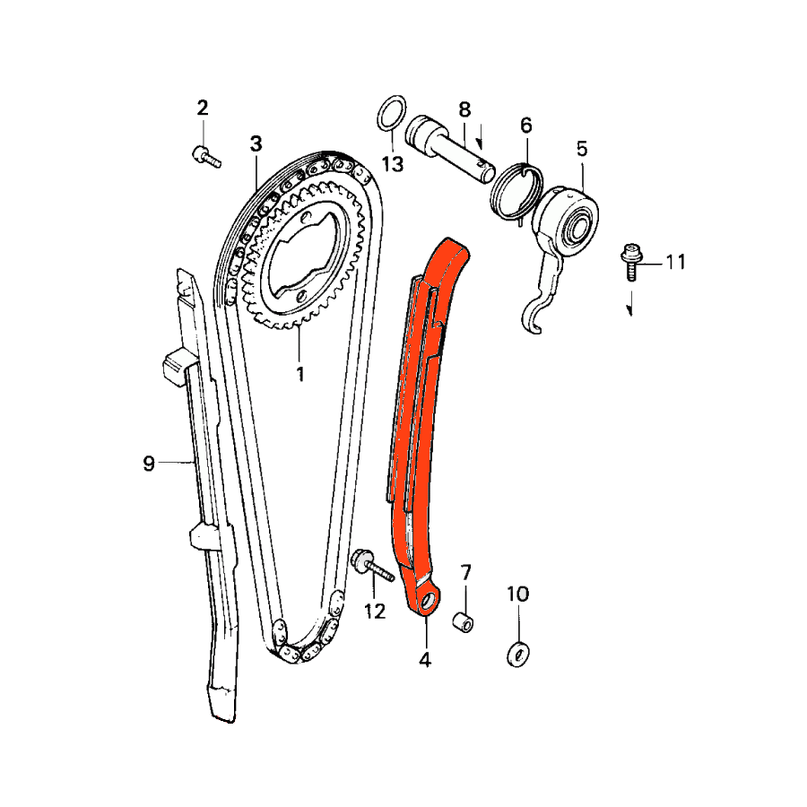 Distribution - Tendeur de Chaine - Origine - NX650 (88-89),  XR600 (1988-... ), XR650, FX650