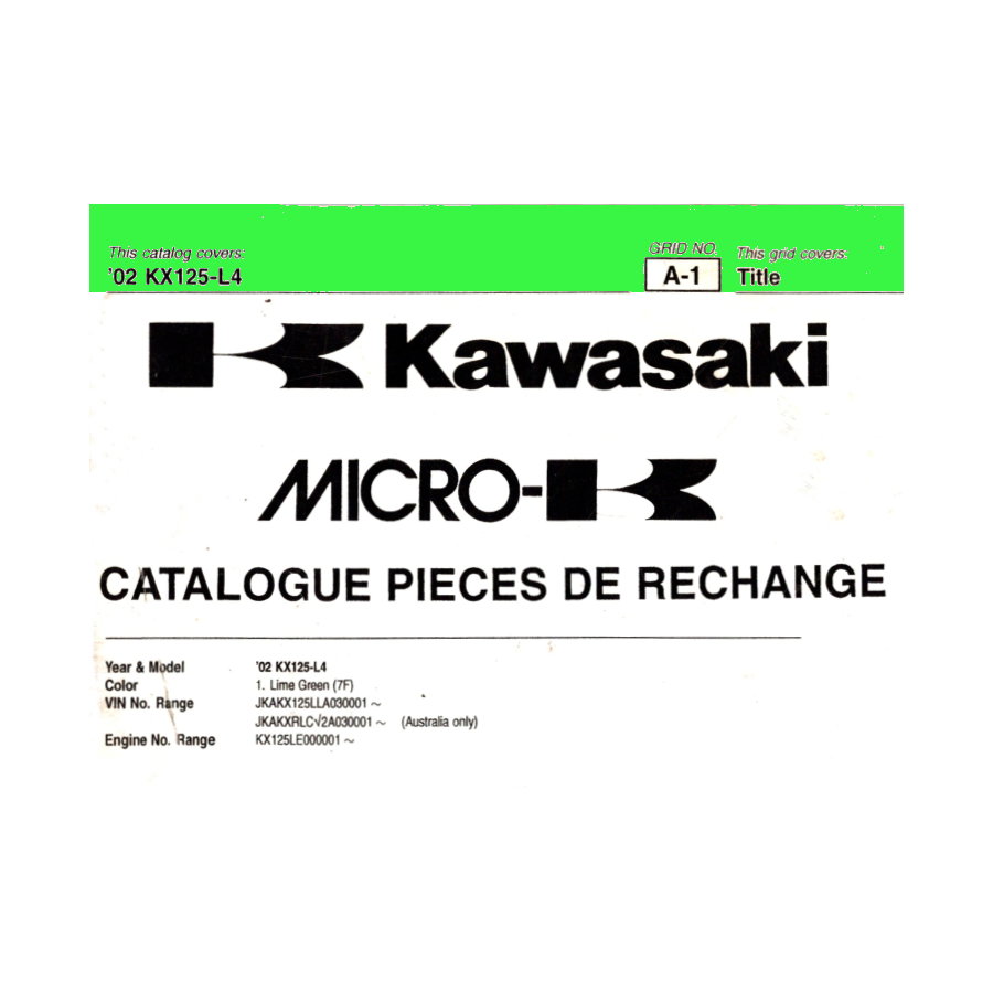 PART LIST - Edition 2001-2002 - KX125 - Version PDF