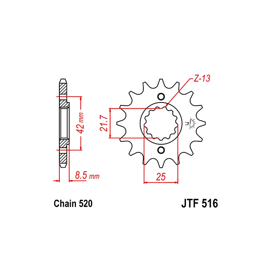 Transmission - Pignon - 14 dents : KR1-250
