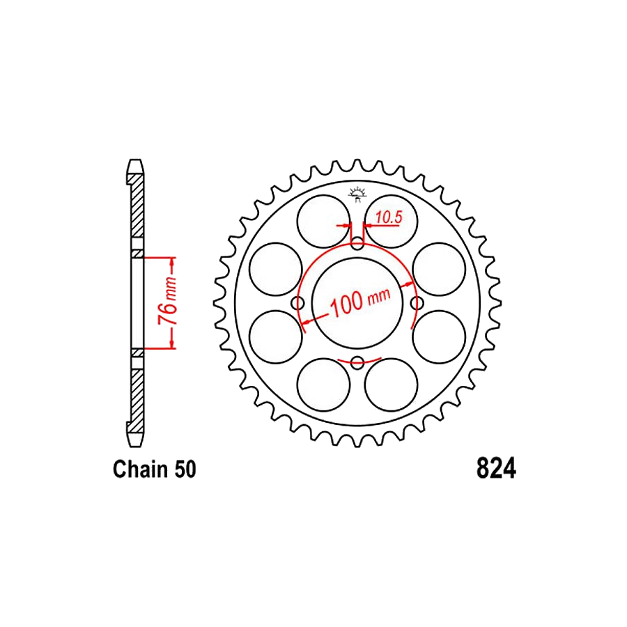 Transmission - Couronne - JTR530 - 824 - 46 dents