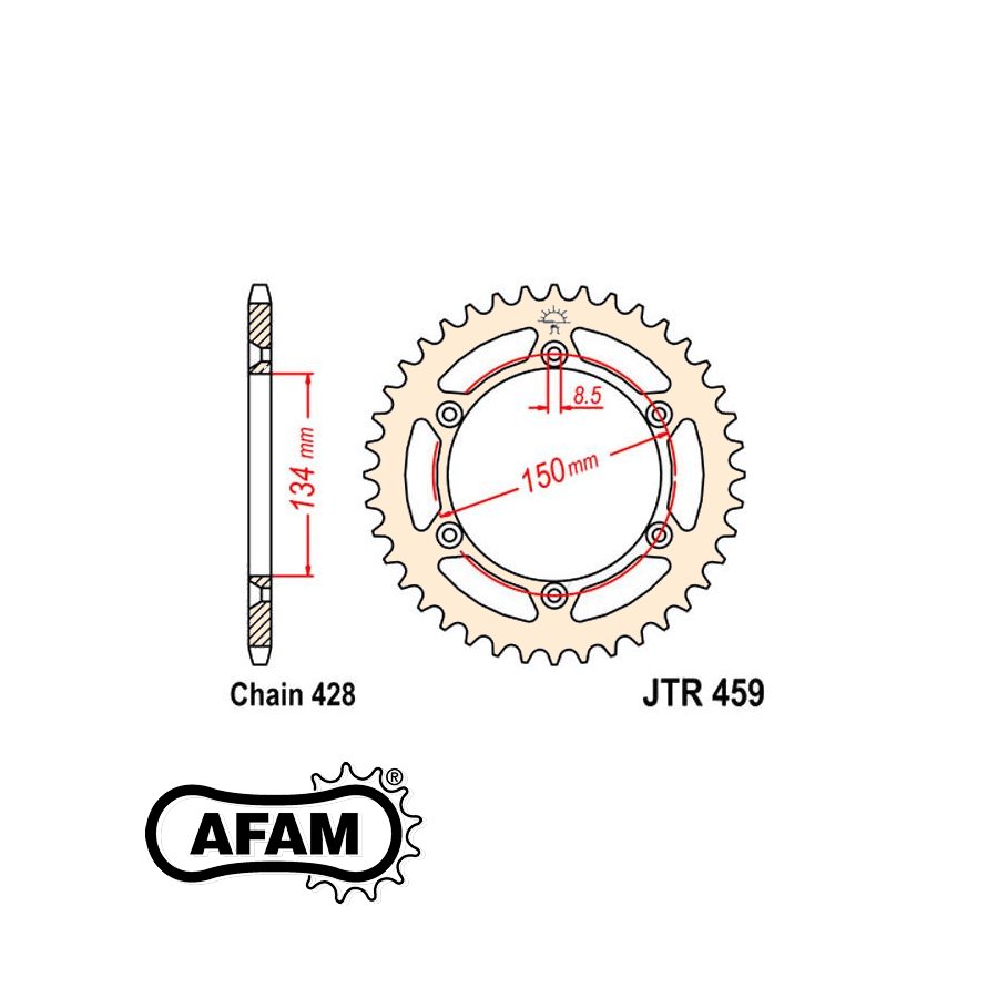 Transmission - Couronne - AFAM - JTR459 - 52 dents - KDX125 - KMX125