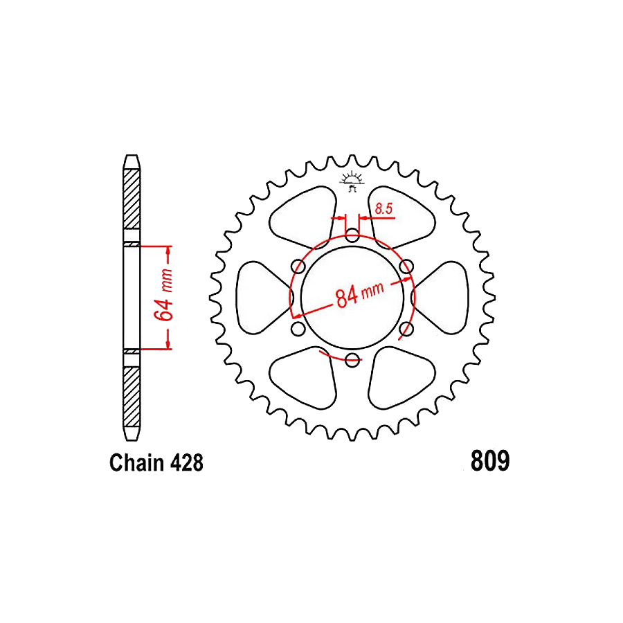 Transmission - Couronne - JTR-809 - 50 dents - 