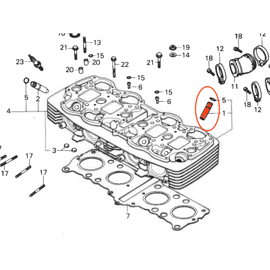 Moteur - Guide de Soupape - ADMISSION - CB 750 Four K0 à K7 / F1