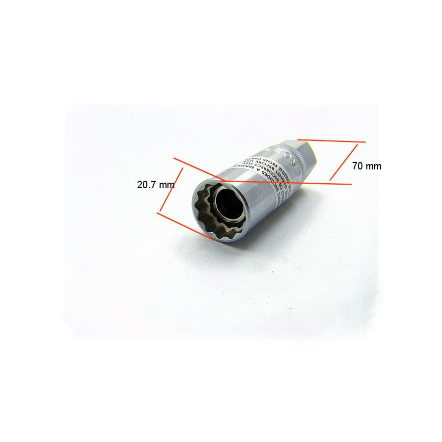 Bougie - Douille magnetic 3/8 - clef a bougie - 16mm