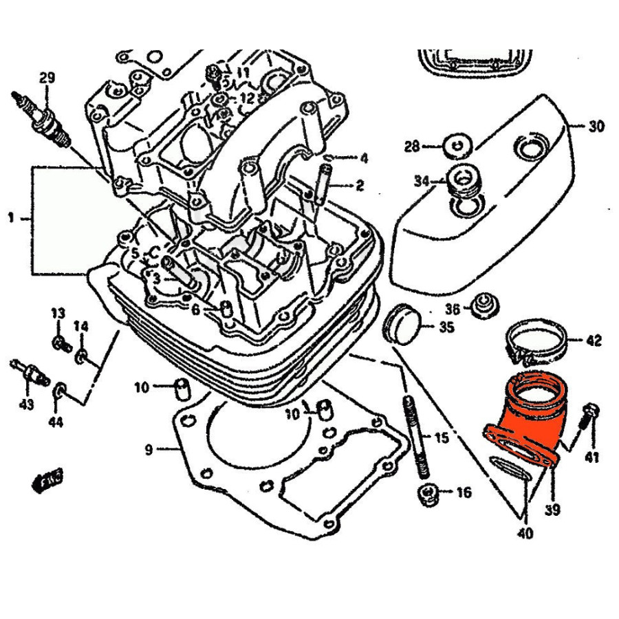 Moteur - Pipe admission - AVANT - 13101-38B00 - VS1400 - Intruder