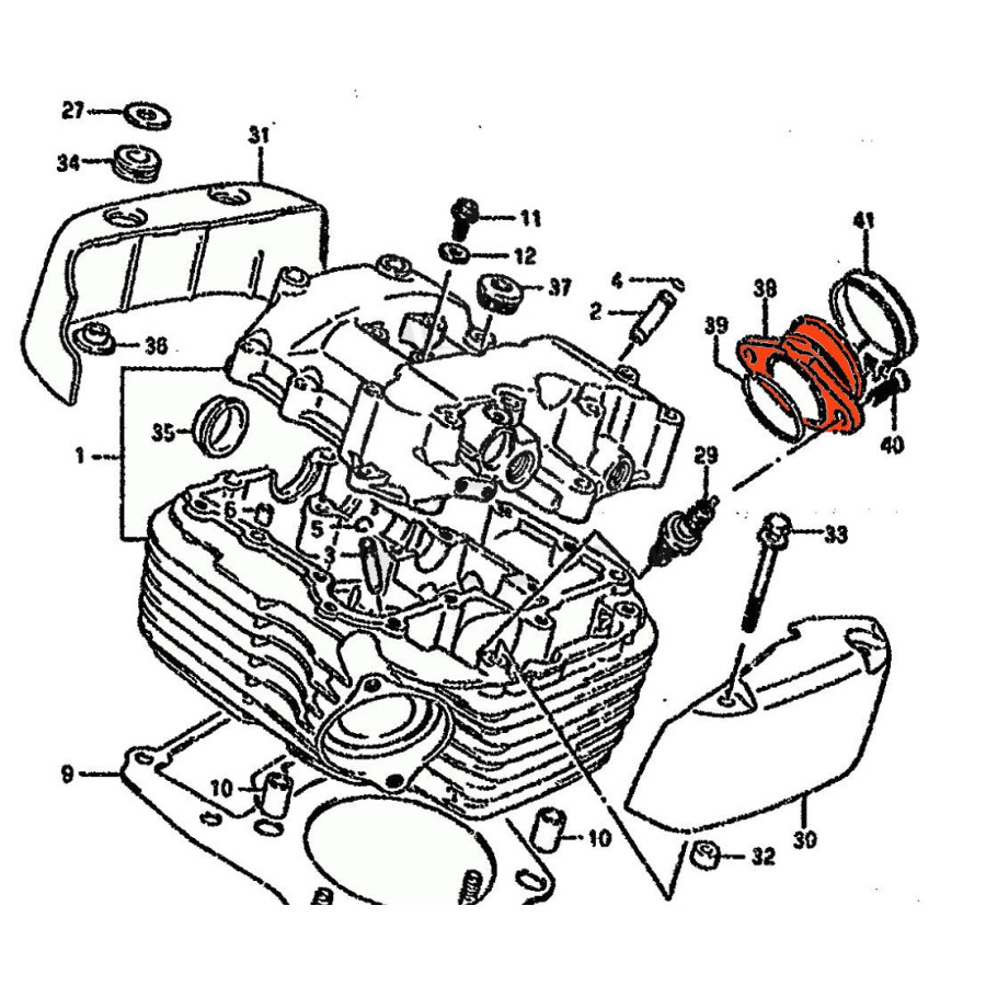 Moteur - Pipe admission - ARRIERE - 13102-38B01 - VS1400 - Intruder