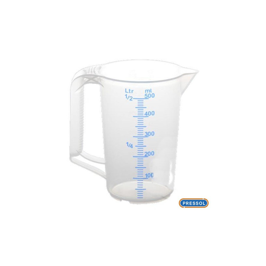 Verre, Pot, Gobelet doseur, gradué en plastique - 0.5 Litre