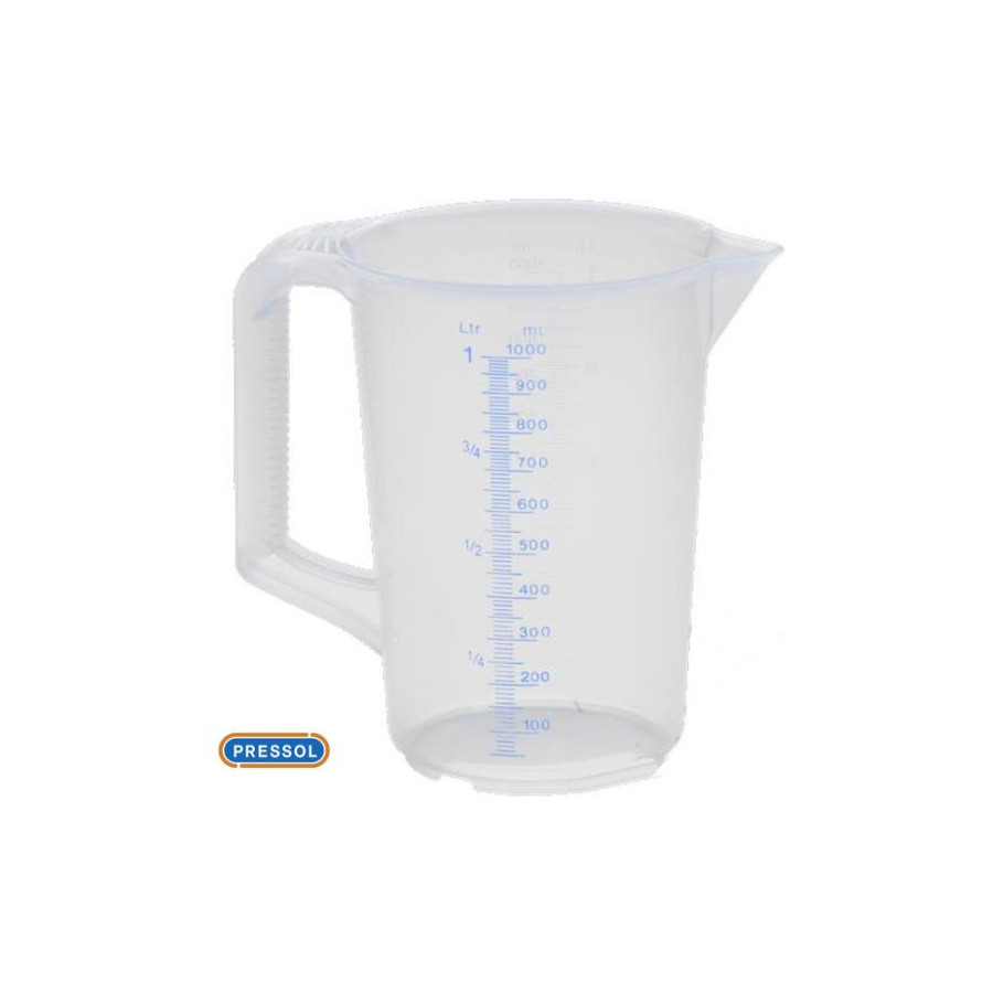 Verre, Pot, Gobelet doseur, gradué en plastique - 1 Litre