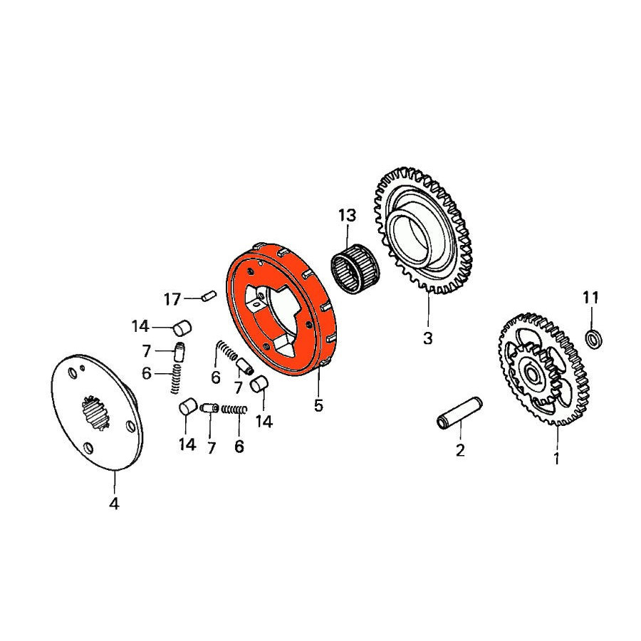 Demarreur - Roue libre - Support des galets, capteur allumage ... VFR750(RC36)