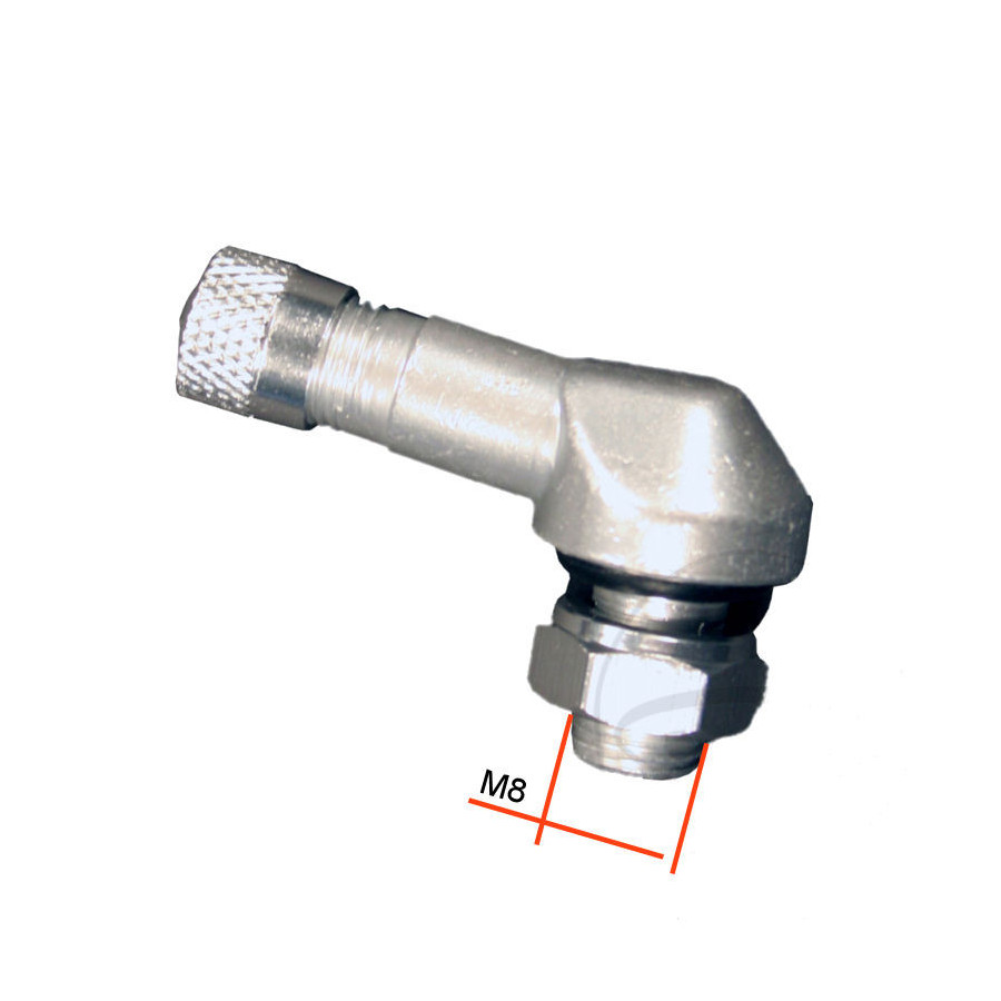 Valve de jante - ø 8.3 mm - coudée - Argent