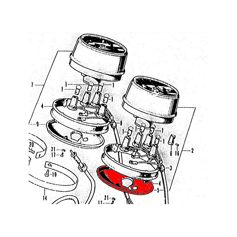 Compteur - Coupelle de fixation sous - (x1) - CB750 K2