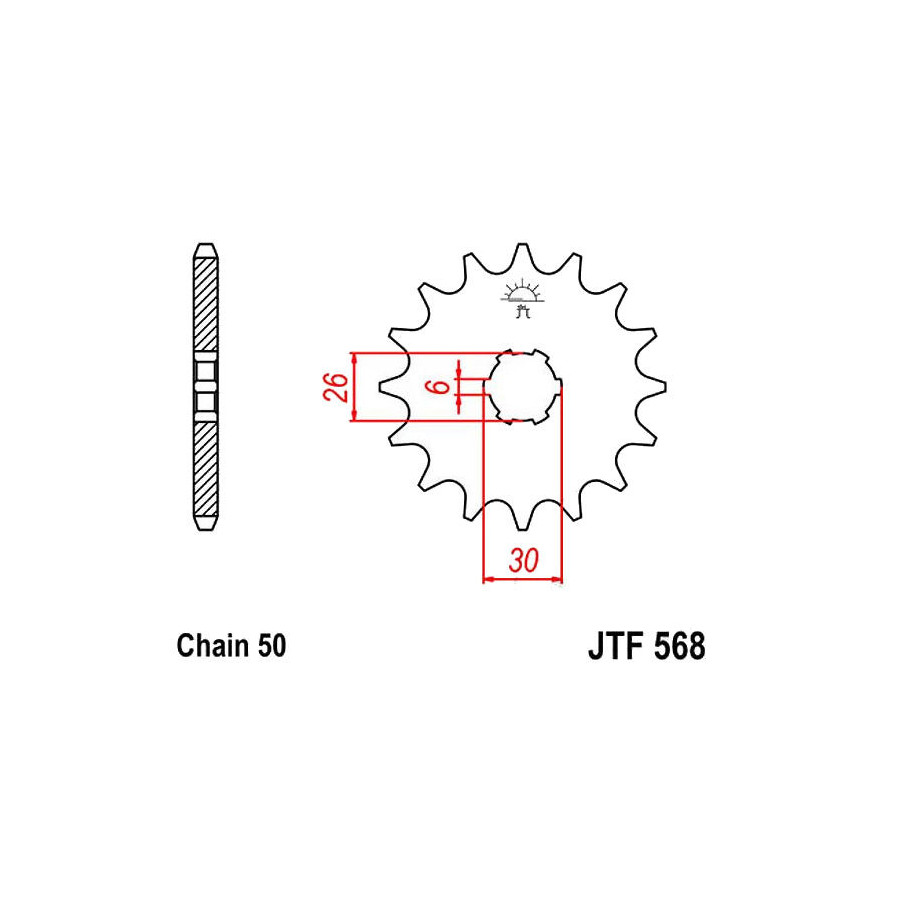 Transmission - Pignon - 530 - JTF 568 - 16 dents