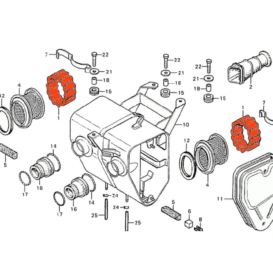 Filtre a Air - CB125T - Twin - N'est plus disponible