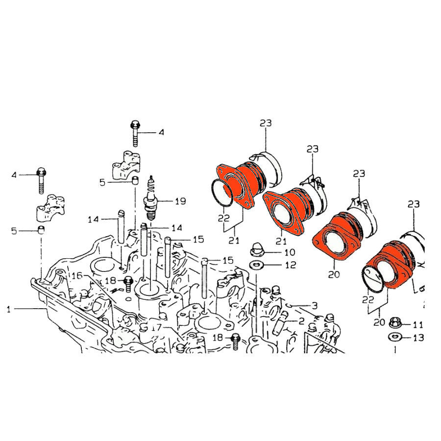 Pipe admission - x4 - GSX600F, GSX750F, 
