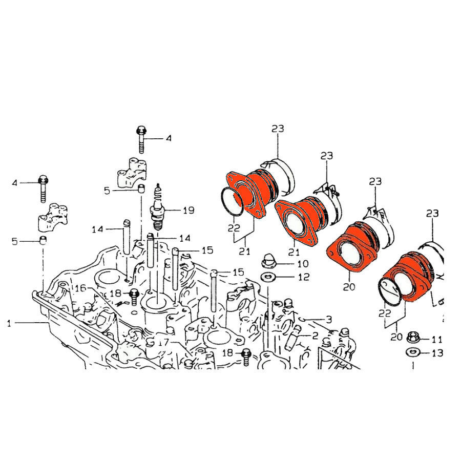 Pipe admission - x4 - GSX600F, GSX750F, 