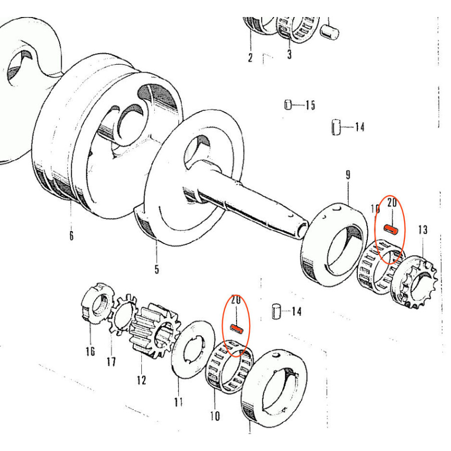 Moteur - Roulement (x1) ø 5.00 x10.00 - CB125K 