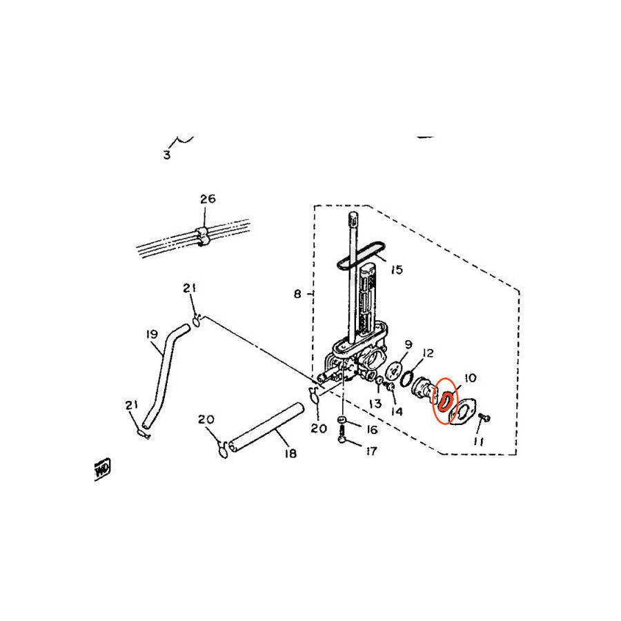 Robinet - Rondelle ressort - 10L-24518-00Kit de réparation, KZ400J, KZ440, ...., KZ550, KZ750, SR250, XJ600, FZ750, XV1000