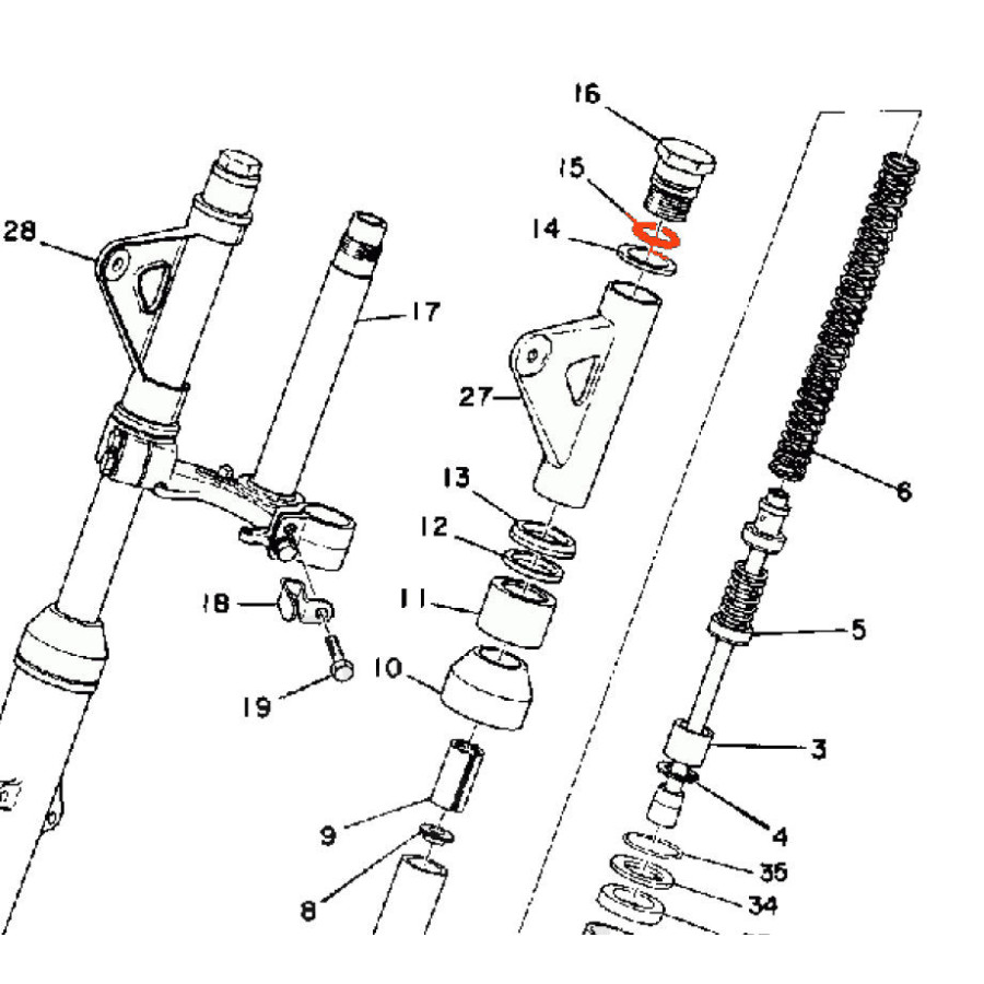 Phare - joint superieur de support - 146-23114-00 - DT175