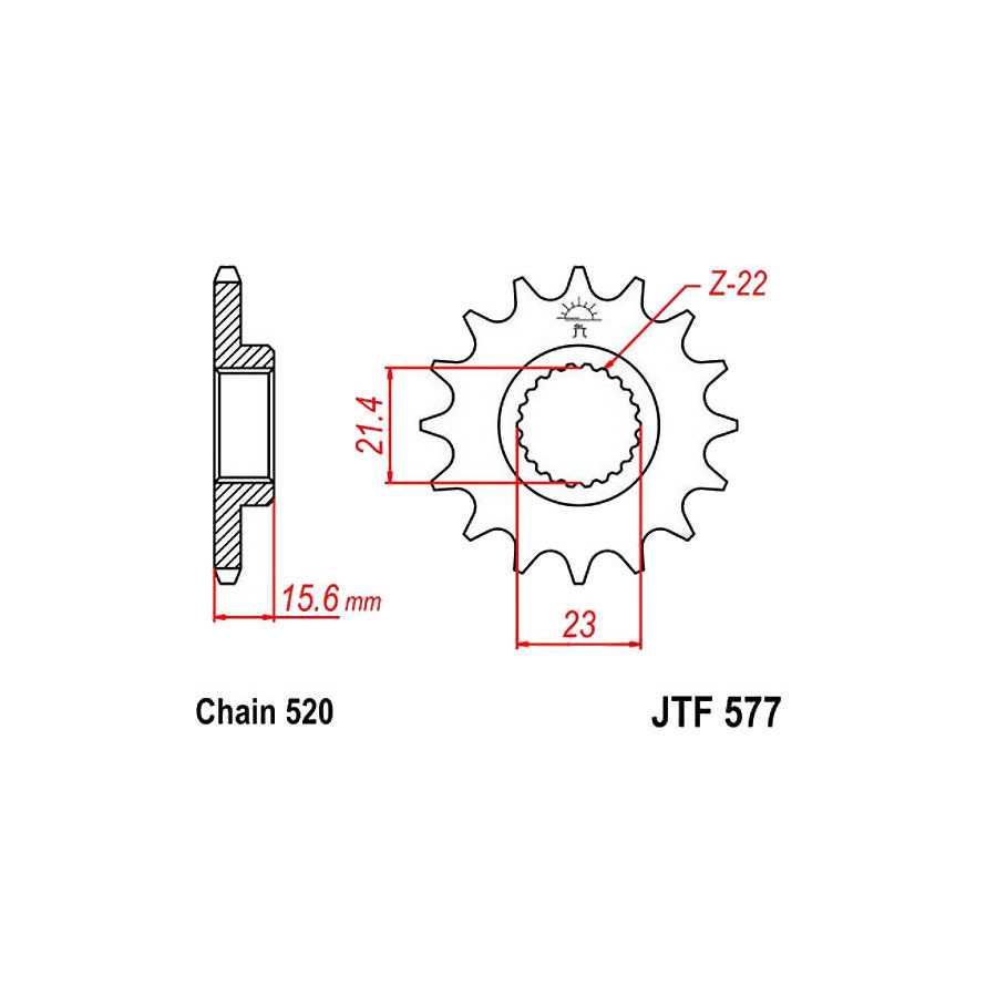 Transmission - Pignon sortie boite - JTF 577 - 520-16 dents : 