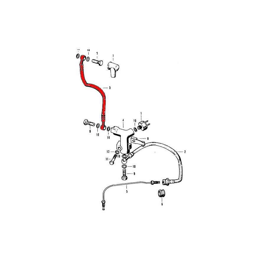 Frein - Durite Avant CB750 ... Four - cote maitre cylindre - 400mm