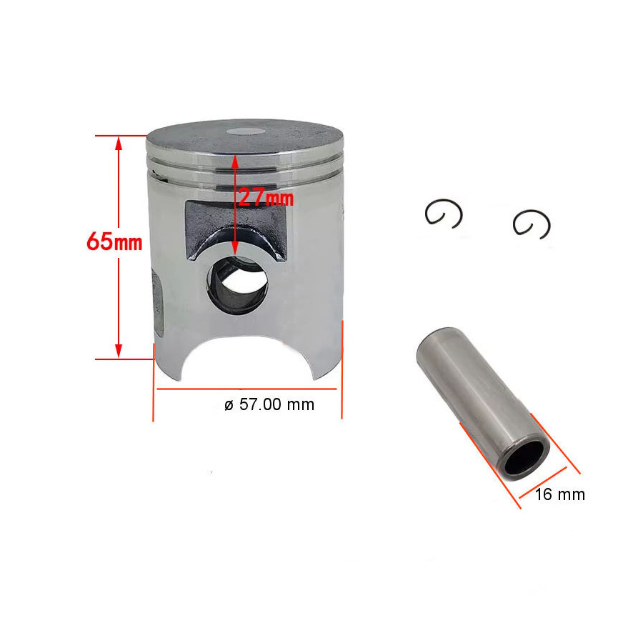 Moteur - Kit Segment + Piston - (+1.00) - ø 57.00mm - 2A6-11638-00 - DT125 - RD125