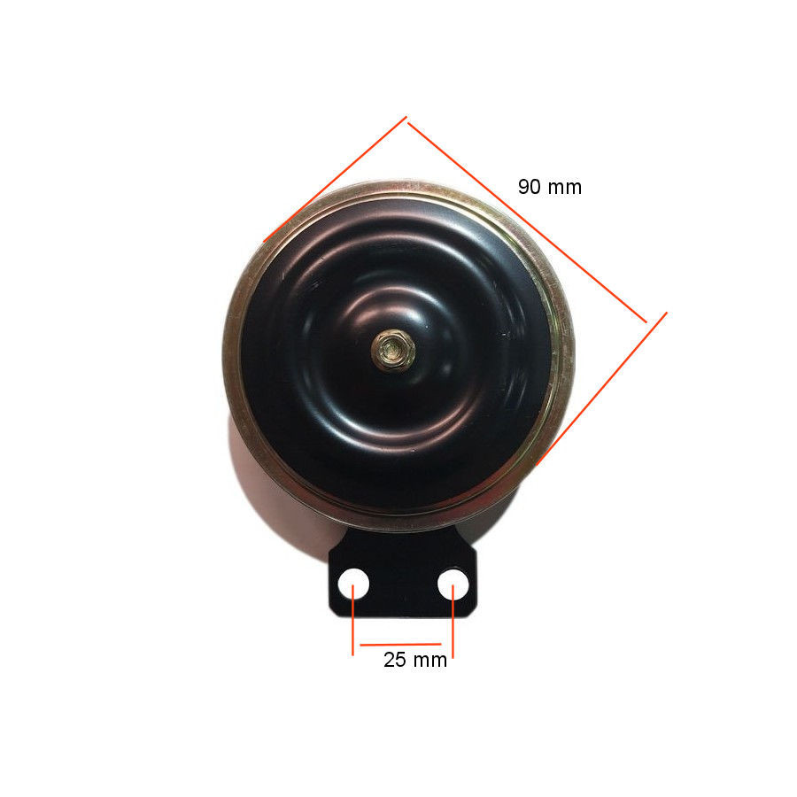 Avertisseur sonore - 6v - Klaxon - Noir/Or - ø 90mm