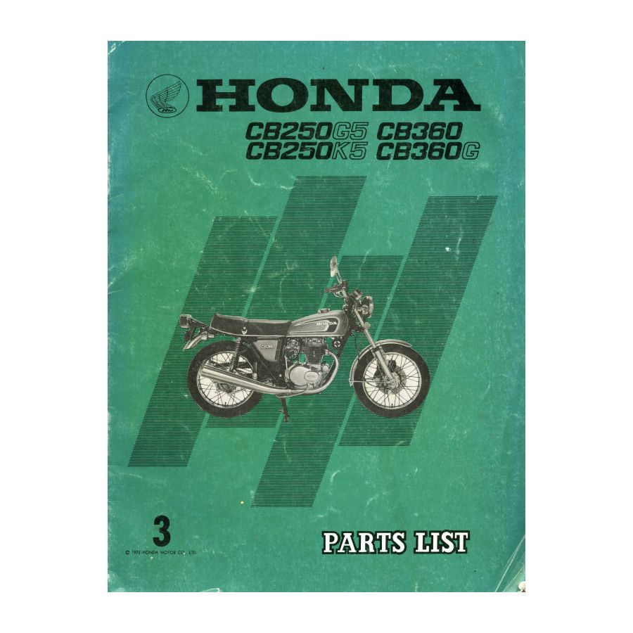 Liste de pieces - Parts List - CB250G, CB360 - Version - informatique - Format PDF