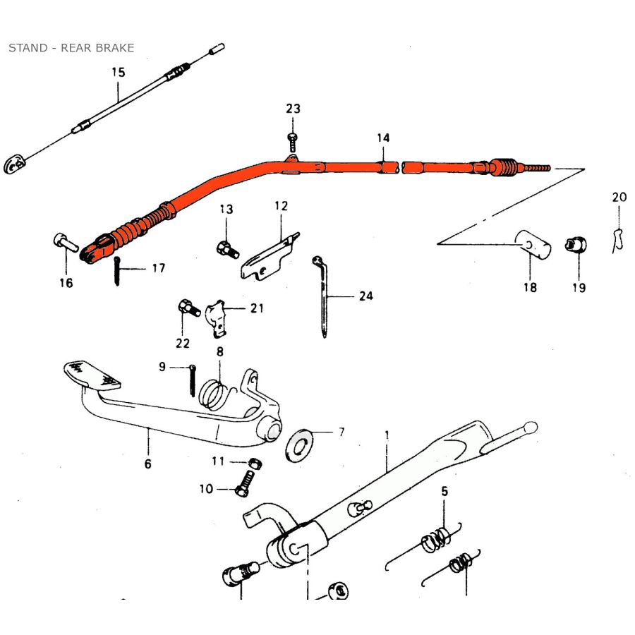Frein arriere - tringle - pour tambour, machoire - 58510-12F00