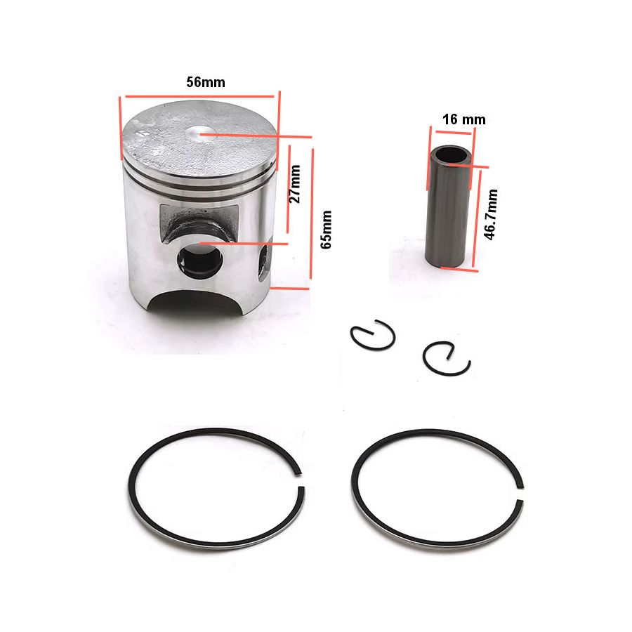 Moteur - Kit Segment + Piston - (+0.00) - ø 56.00 mm - 2A6-11631-00 - DT125 - RD125