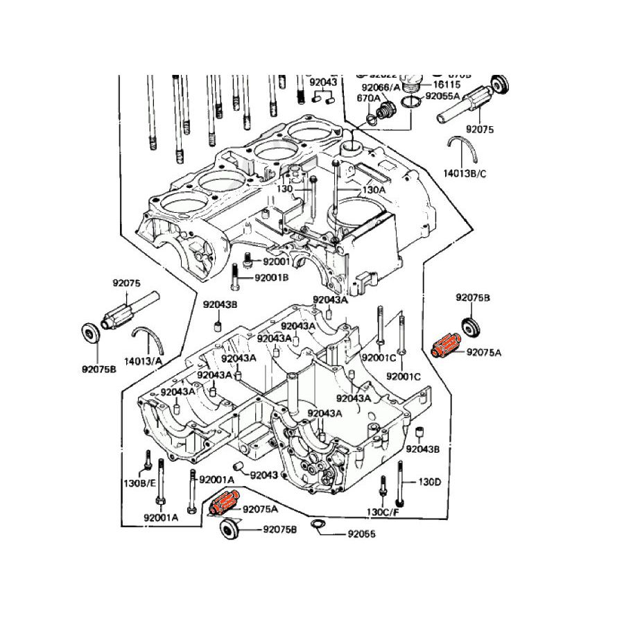 Moteur - support de fixation du moteur (x1 ) - Caoutchouc - 92075-1273