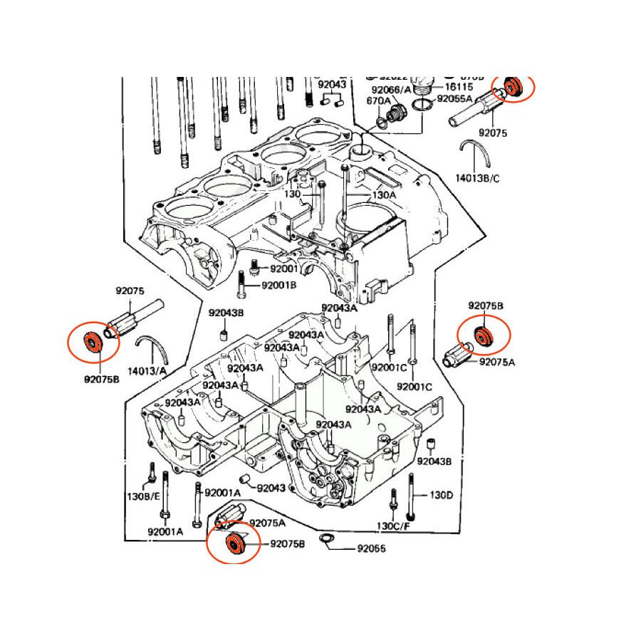 Moteur - support de fixation du moteur (x1 ) - Caoutchouc - 92075-1274