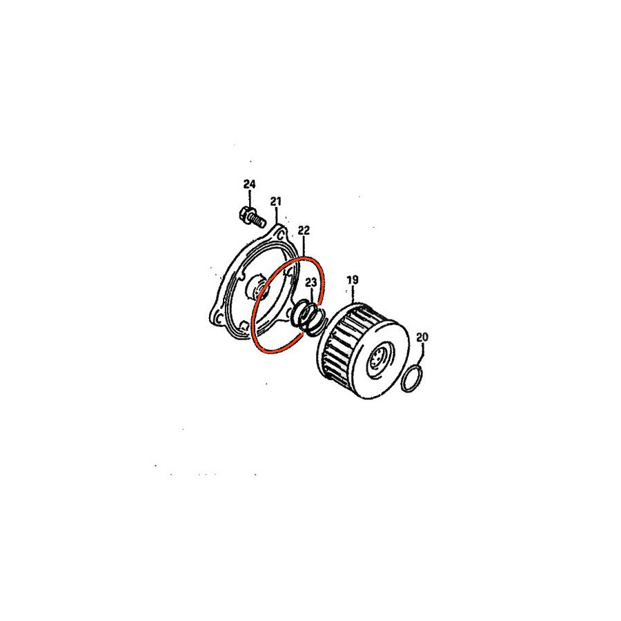 Moteur - Filtre a huile - Joint de couvercle - 73.00 x2.40 - 09280-72001 - 