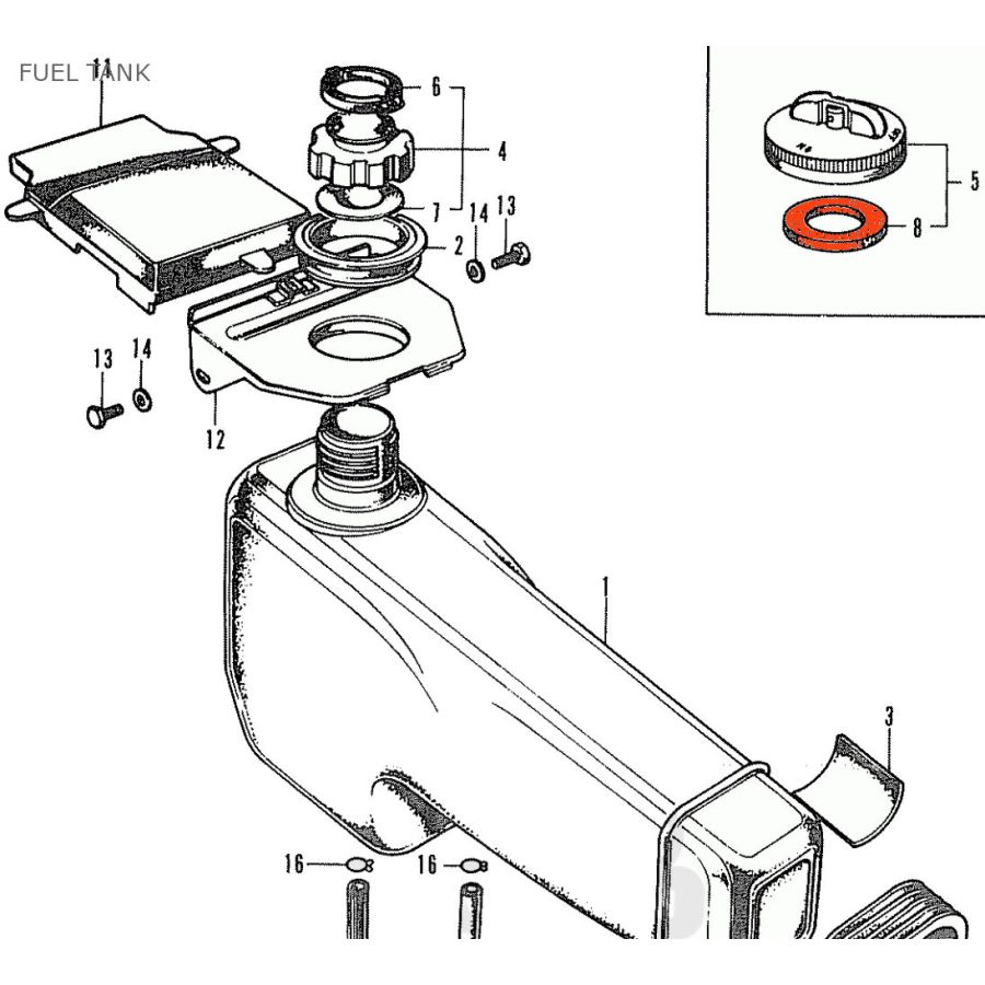 Reservoir - Joint de bouchon - ST70 - C50, C70, C90, 17631001000