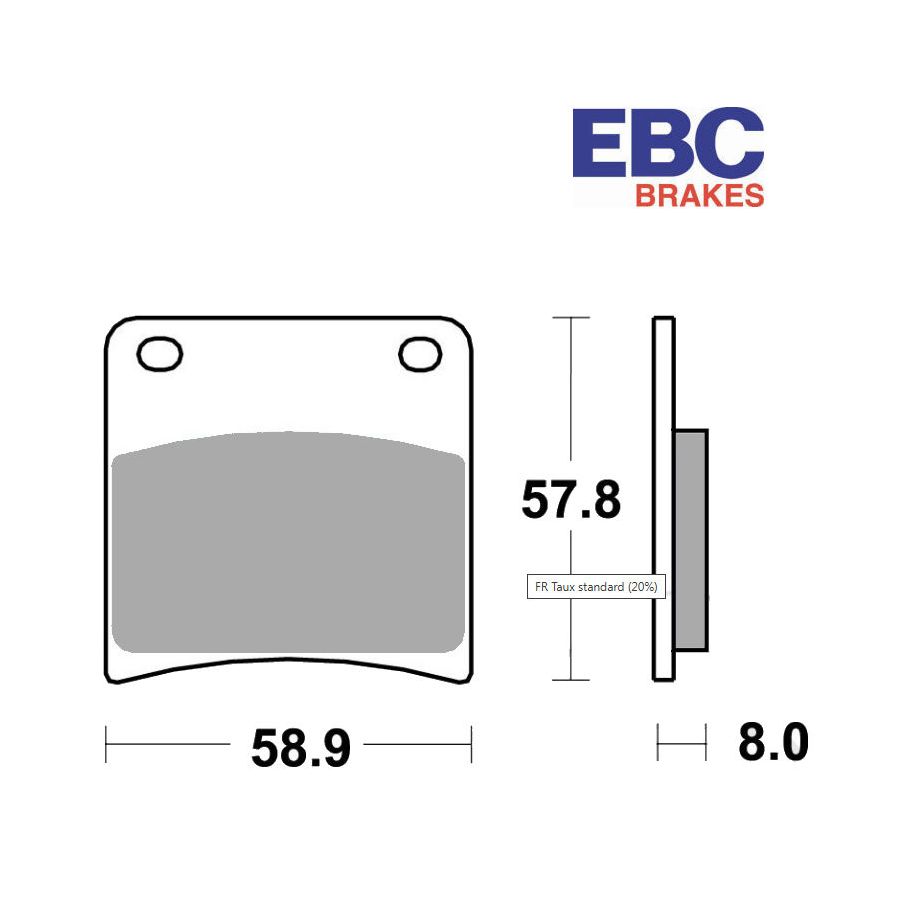 Frein - Jeu de Plaquettes - EBC - FA146 - Organic