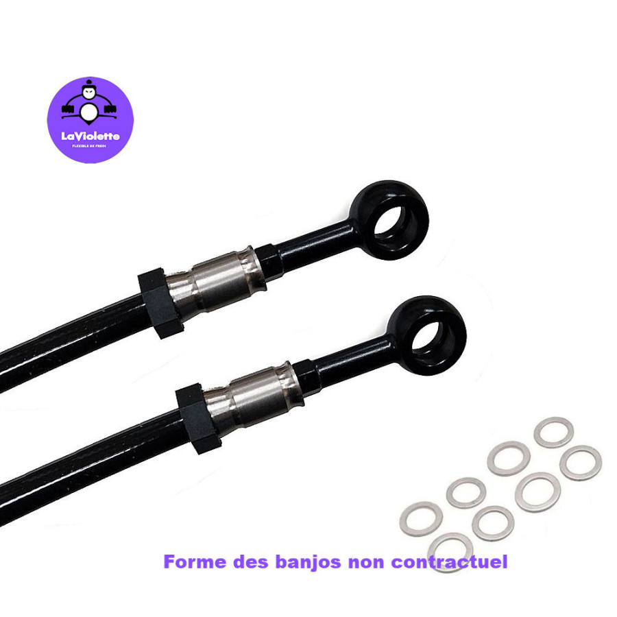 Frein - Durite aviation Noire - Avant - CB500 Four - Avec durite Acier