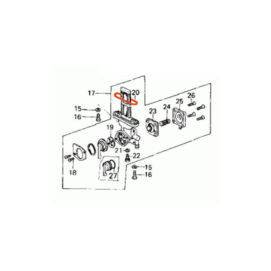 Robinet essence - Kawasaki - joint de fixation - 44348-49170
