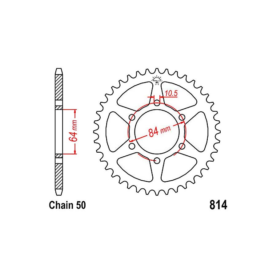 Transmission - Couronne - JTR814 - 40 dents - Chaine 530