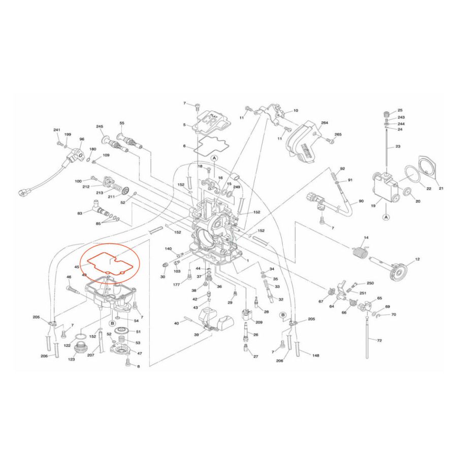 Carburateur - Joint de cuve - Keihin - Rampe FCR MX - 021-731