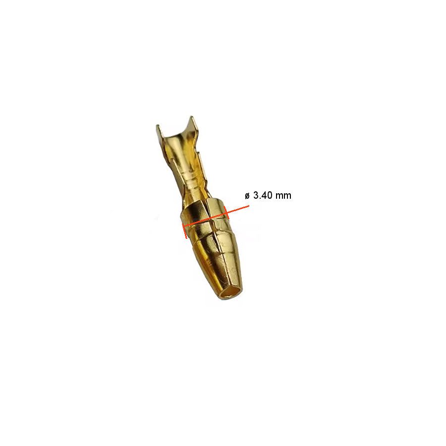 Cosse ronde ø3.40mm - Male a sertir + protectio - (x10)