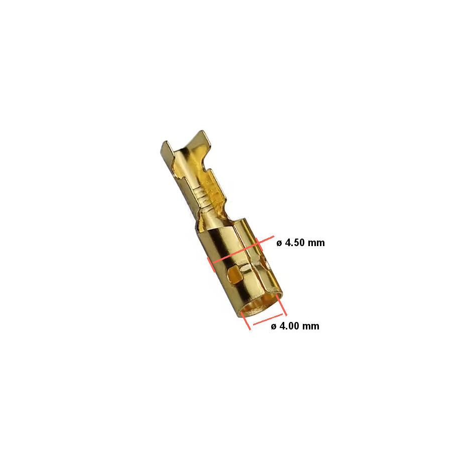 Cosse rondeø4.00 mm - Femelle a sertir + protection - (x10)