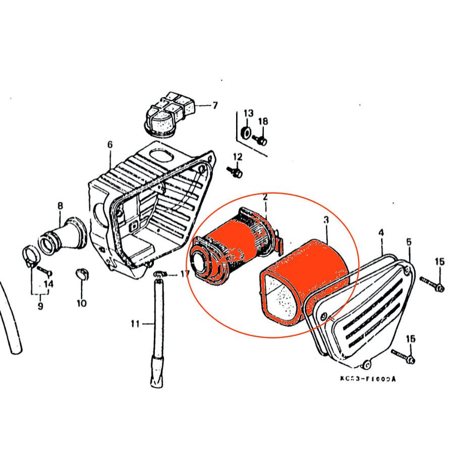 Filtre a Air - Origine - CM125C, CM250C - CB250RS