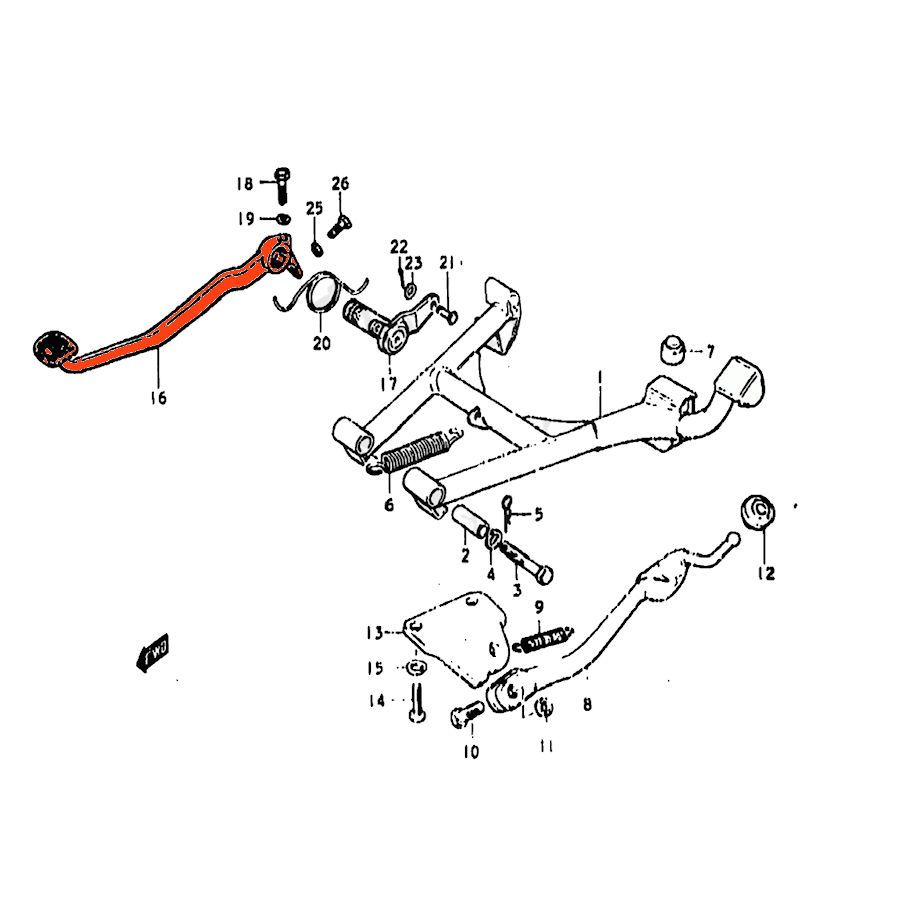 frein - Pedale de frein arriere - 43110-45100 - GS850