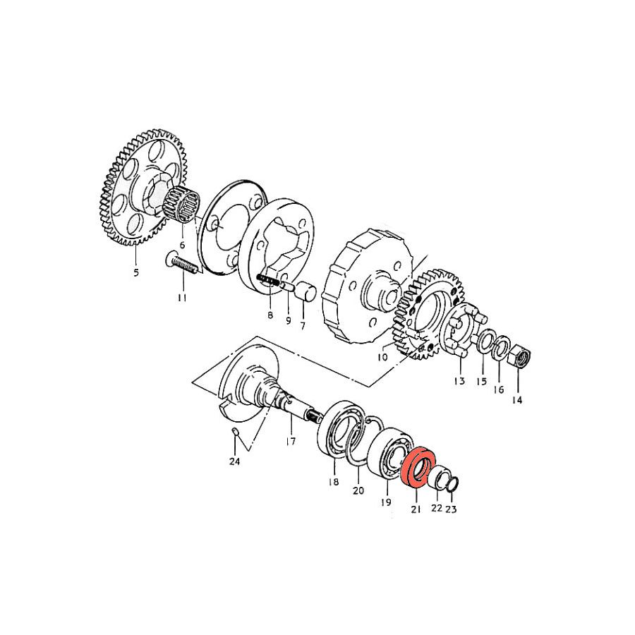 Moteur - Joint a levre (spi) - 09283-20024 - 20x35x7 mm -