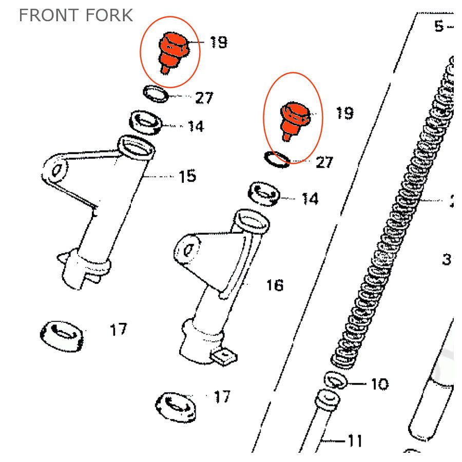 Fourche - Bouchon superieur a visser - CB400N