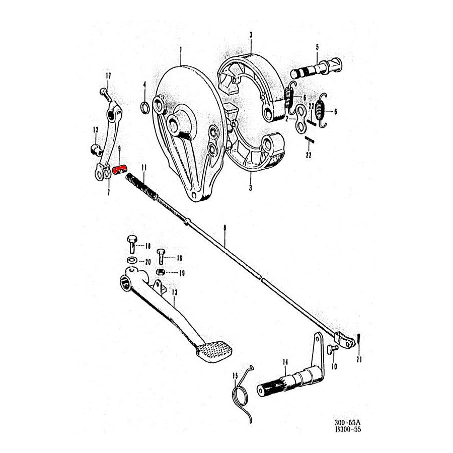Frein arriere - Axe de tringlerie 